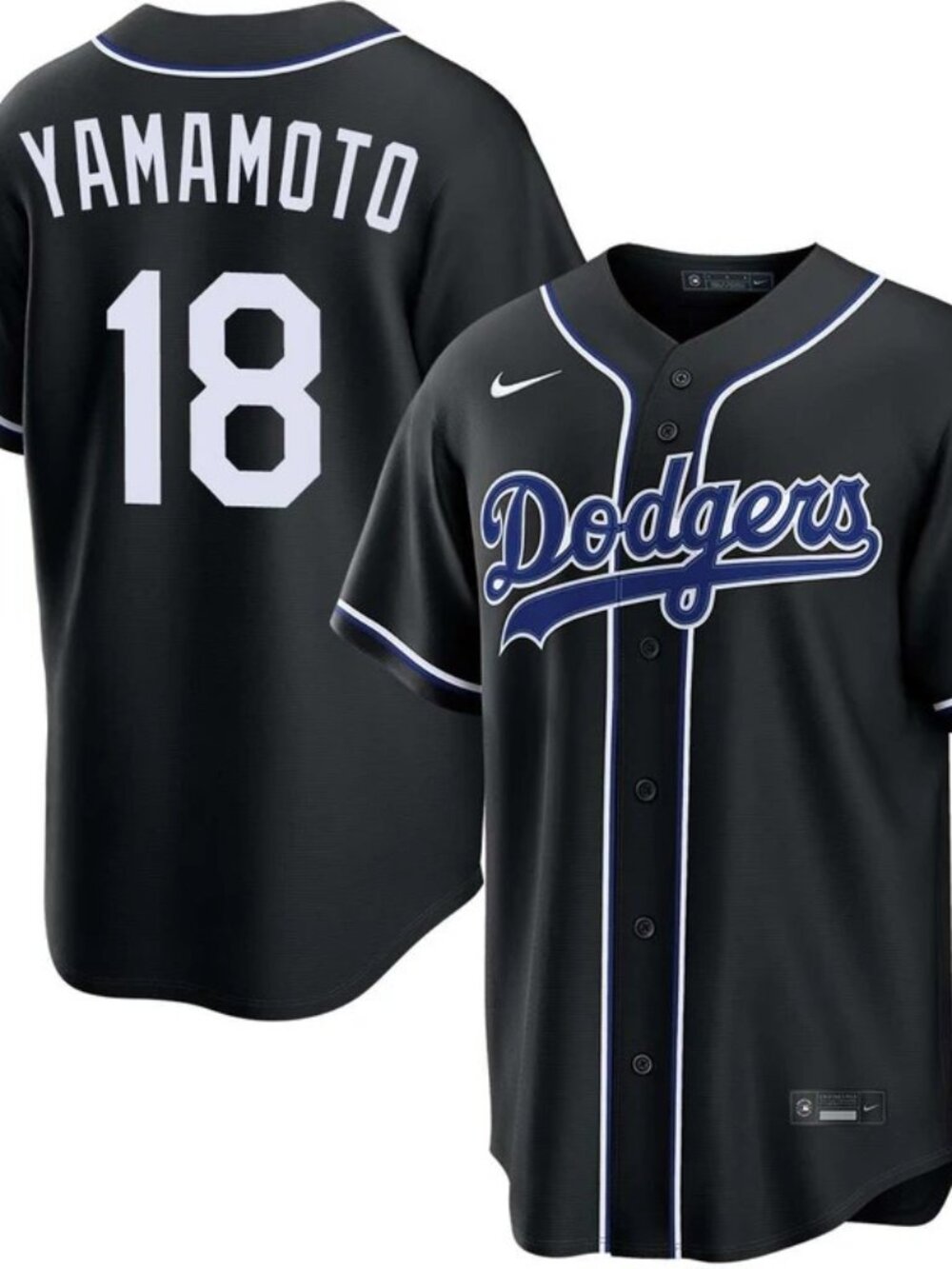 Nike Dodgers Black Yamamoto Stitched Baseball Jersey - Medium